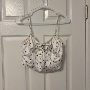Floral cropped corset tank top